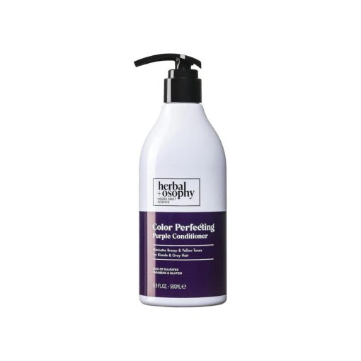 16.9 Fl Oz Purple Conditioner, Toning Conditioner for Blonde Gray Hair, Eliminates Brassy and Yellow Tones, Infused with Cocos Nucifera Oil for Both Men & Women, Free of Sulfate, Parabens and Gluten