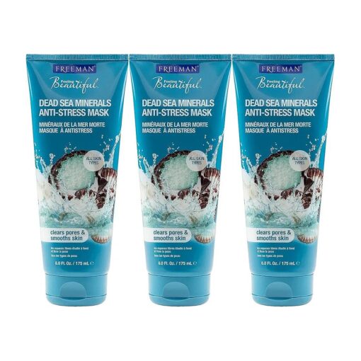 Freeman Feeling Beautiful Facial Anti-Stress Mask, Dead Sea Minerals 6 oz ( Pack of 3 )