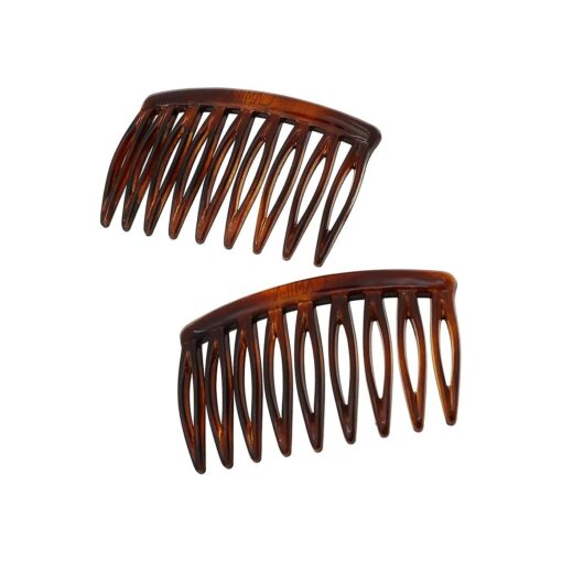 Camila Paris CP2949 French Hair Side Comb, Small Tortoise Shell, French Twist Hair Combs Decorative, Strong Hold Hair Clips for Women Bun Chignon Up-Do Styling Girls Hair Accessories, Made in France