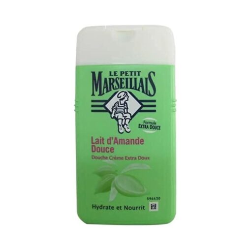 Le Petit Marseillais 1 Bottle of Body Wash Your Choice, French Shower Cream 6 Varieties 250ml ( 8.4oz ) ( Lait d'Amande Douce ( Sweet Almond Milk ) )