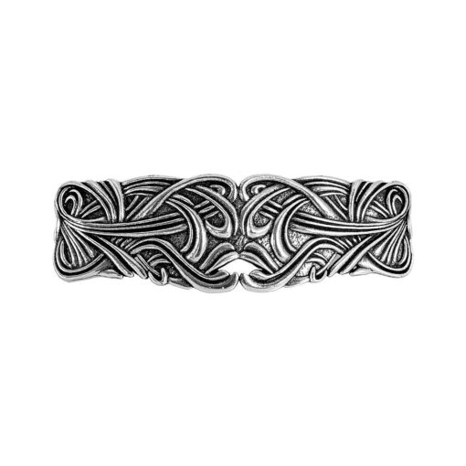 Large Art Nouveau Swirl Hair Clip, Hand Cast Metal Barrette Made in the USA with an 80mm Clip by Oberon Design, 1 Piece