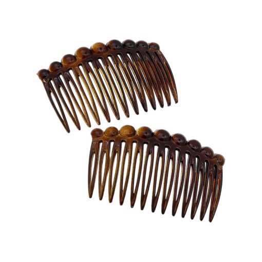 Camila Paris CP33/2 French Hair Side Comb Small Tortoise Shell French Twist Hair Combs Decorative, Strong Hold Hair Clips for Women Bun Chignon Up-Do Styling Girls Hair Accessories, Made in France