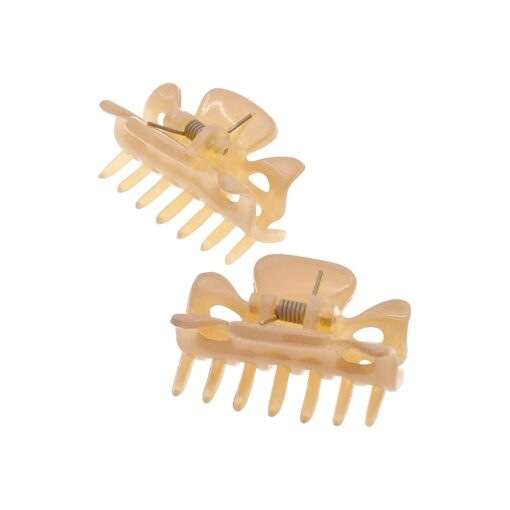 Camila Paris CP3047 French Hair Clip for Women, 1.5 inch Set of 2 Beige Girls Hair Claw Clips Jaw Fashion Durable Styling Hair Accessories for Women, Strong Hold No Slip Grip, Made in France