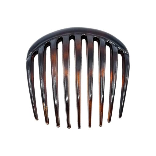 Camila Paris CP2431 French Hair Side Comb Small Rounded Tortoise Shell, French Twist Hair Combs, Strong Hold Hair Clips for Women Bun Chignon, No Slip Styling Girls Hair Accessories Made in France