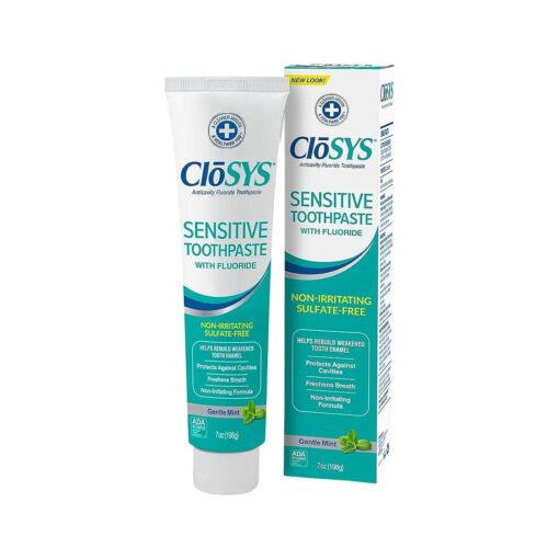 CloSYS Fluoride Toothpaste, 7 Ounce, Gentle Mint, Whitening, Enamel Protection, Sulfate Free