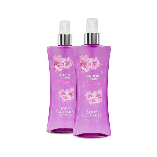 Body Fantasies Signature Fragrance Body Spray, Japanese Cherry Blossom, 8 fl oz ( Pack of 2 )