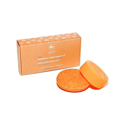 Fresh Citrus Bergamot Shampoo And Conditioner Bar Set - 100 % Vegan For Hair Of All Types - Natural Handmade in USA .