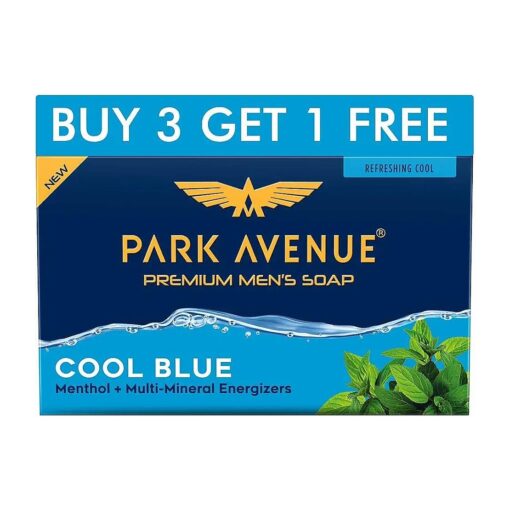 Park Avenue Soap Cool Blue, Fragrant Soap, 125 grams, 4.4 oz - pack of 4 ( total 4 soaps )