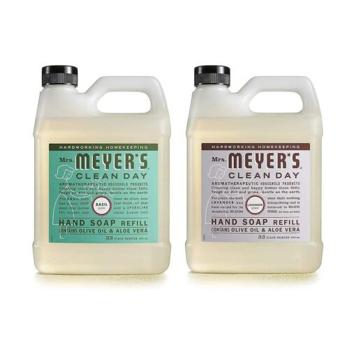 Mrs. Meyer 's Liquid Hand Soap Refill Variety Pack, 1 Basil, 1 Lavender, 2 CT ( Pack of 1 )