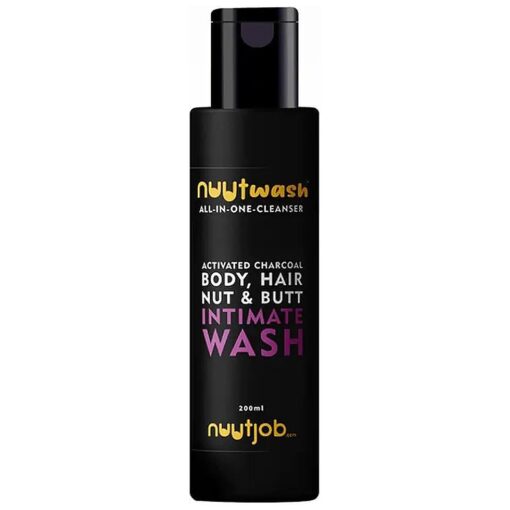 Nuutwash Activated Charcoal All in One Intimate Wash 6.7 Fl Oz | Intimate Nut, Butt, Body & Hair Wash | Ball Deodorant, Hygiene Wash | Natural Ingredients & Essential Oils | For Men-Boys