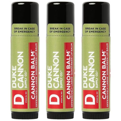 Duke Cannon Supply Co. - Tactical Lip Protectant Balm, Fresh Mint ( 3 Pack of 0.56 oz ) Superior Performance Lip Protection Balm for Hard Working Men - Fresh Mint