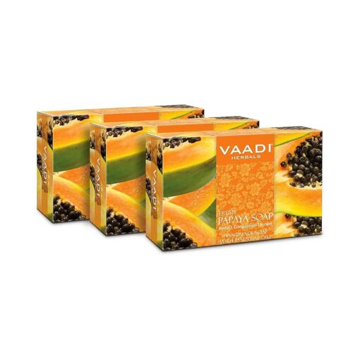 Vaadi Herbals Fresh Papaya Soap, 75g ( Pack of 3 )