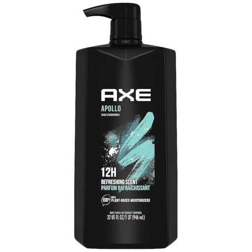 AXE Body Wash All-Day Fresh Shower Gel Apollo Sage & Cedarwood Men 's Body Wash with Odor-Busting Prebiotics 32 oz Pump