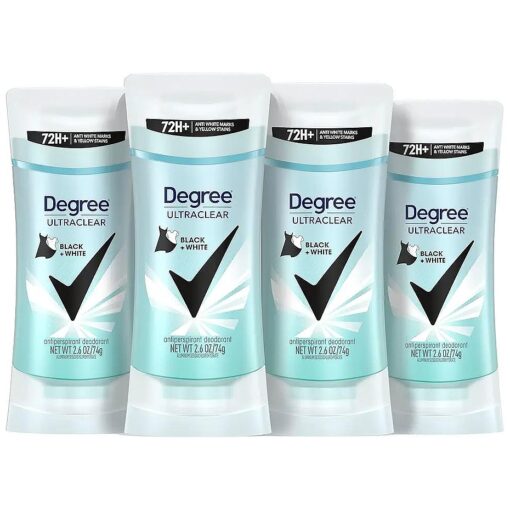 Degree Women 's Black+White 4 Count Antiperspirant Balm 2.6 oz - Protects from Deodorant Stains, Fresh Scent, 48H Non-Stop Protection