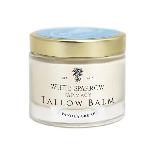 Organic Grass Fed Tallow Balm - ( Vanilla Creme ) Organic Tallow from 100 % Grass Fed Cows & All Organic ingredients, For Face and Body, ( 2.0 oz )