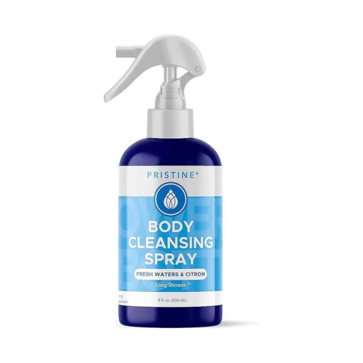 PRISTINE Body Cleansing Spray : Rinse Free Body Wash and Body Spray for Women and Men - a More Natural, Portable Shower and Body Wipes Alternative - Fresh Waters & Citron