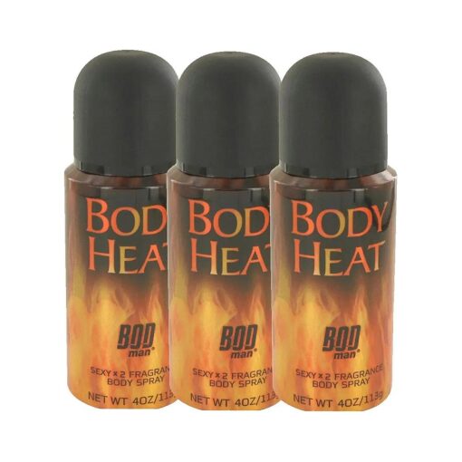 Parfums De Coeur Bod Man Body Heat Sexy X2 Fragrance Body Spray 4 oz Men ( Pack of 3 )