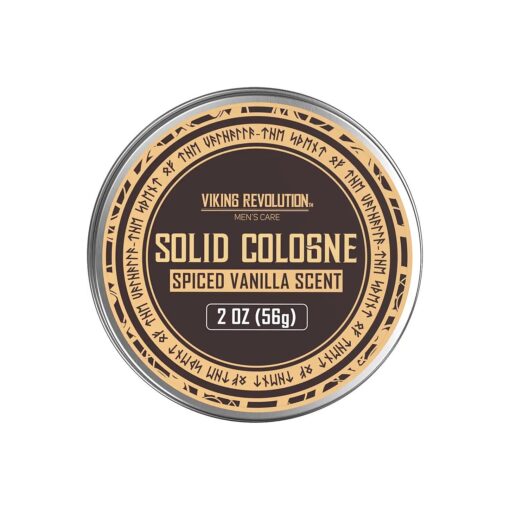 Viking Revolution Spiced Vanilla Mens Solid Cologne Men 2 Oz - Men Solid Perfume Cologne for Men - Balm Cologne for Mens Cologne Balm Travel Cologne Wax ( 1 pack, Spiced Vanilla )