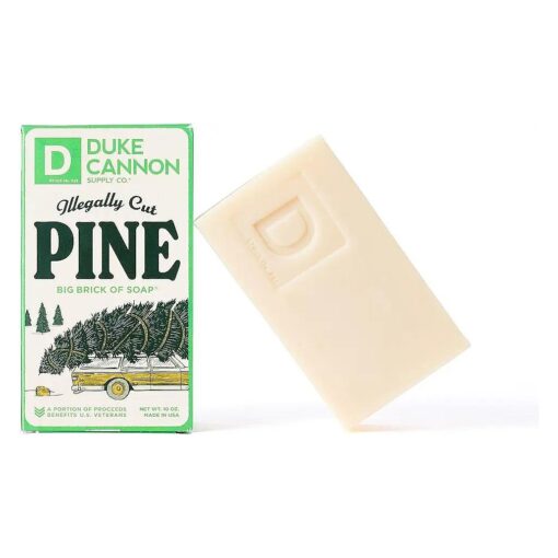 Duke Cannon Supply Co. Big Brick of Soap Bar for Men Holiday Edition Illegally Cut Pine ( Fresh Split Pine Scent ) Multi-Pack- Superior Grade, Extra Large, Paraben-free, Cruelty-Free, 10 oz ( 1 Pack )