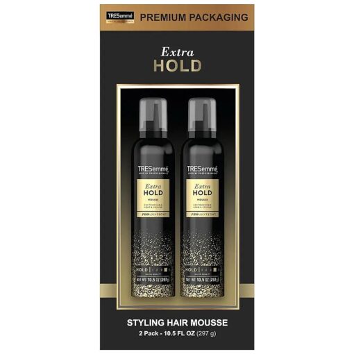 TRESemme Mousse Tres Extra Hold, Extra Firm Control Mousse, Frizz Control with Flexible Feel, Hair Styling Mousse, Styling Foam for All Hair Types, Humidity Resistant, 2 pack - 10.5 oz each