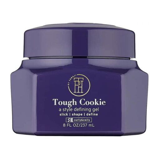 TPH BY TARAJI Tough Cookie Style Defining Hair Gel with Castor Oil | Extra-Hold Frizz Control for Curly & Coily Hair | Helps Promote Hair Growth & Shine |Vegan & Cruelty Free |For Women & Men, 8 fl oz