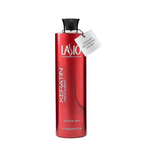 Lasio Keratin Treatment Mocha Silk 35.27 Fl, Oz, - Hydrated Frizz-free Hair Silk Serum, Infused with Cacao Oil, Reduce 90 % of curls for 2b - 4c Hair, Fume Free