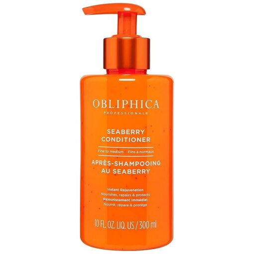 Obliphica Seaberry Conditioner for Fine & Medium Hair - Frizz Free, Nourished, and Damaged Repaired Hair - Hair Mask & Treatment for Dry Hair and Growth - 10 Ounce