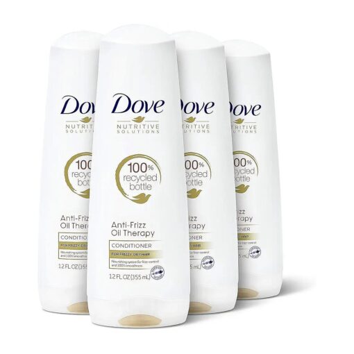 Dove Nutritive Solutions Dry Hair Conditioner for Frizzy Control Oil Therapy with Nutri-Oils Moisturizing Conditioner Formula Smooths Hair 12 oz, 4 Count