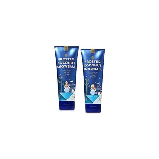 Bath and Body Works 2 Pack Frosted Coconut Snowball Ultra Shea Body Cream 8 Oz .