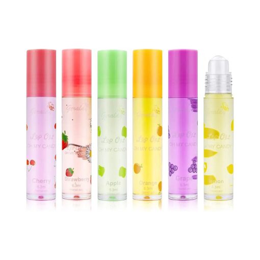 DAGEDA 6 PCS Fruit-Flavored Lip Gloss, Fresh Lip Glaze Transparent Colorless Moisturizing Lip Lotion, Lip Oil Gloss Liquid Lipstick Can Keep Your Lips Moisturized And Plumper For A Long Time, Lip Care