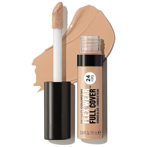 Revlon ColorStay Flex Wear, Full Cover Non-Creasing Concealer, Infused with Hyaluronic Acid & Vitamin E, Flexible Longwear, 040 Medium, 0.34 fl oz .