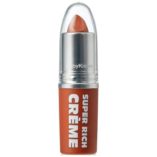 Ruby Kisses Super Rich Creme Lipstick, Hydrating Full Coverage Long Lasting Highly Pigmented Smooth Apply Lip Makeup for Women Men ( Metallic Orange )