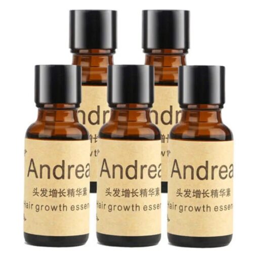 5 x 20ML Andrea Hair Growth Essence Hair Loss Stop Fast Hair Growth Products Regrow Scalp Ginger Genseng Raise Dense Hair Liquid For Damaged Hair Enhance Your Overall Hair Condition