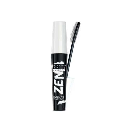 FARMASi Zen Extension Lash Mascara, Intense Length, No Flaking, No Smudging, No Clumping, Volumizes & Separates Lashes, Fuller Longer and Thicker Lashes, Blackest Black, 0.27 fl, Oz / 8 ml