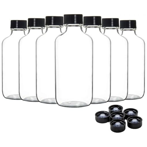 Youngever 16 Pack Empty Glass Bottles with Lids, Refillable Container for Essential Oils, Vanilla Extract and More ( 4 Ounce )