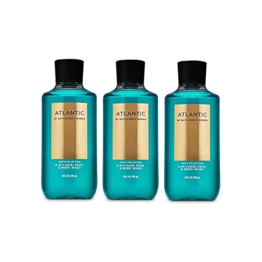 Bath and Body Works For Men ATLANTIC 3-in-1 Hair, Face & Body Wash - Value Pack Full Size