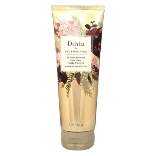 Bath and Body Works Dahlia 24 Hour Moisture Body Cream 8 Ounce Full Size Gold Tube 2020