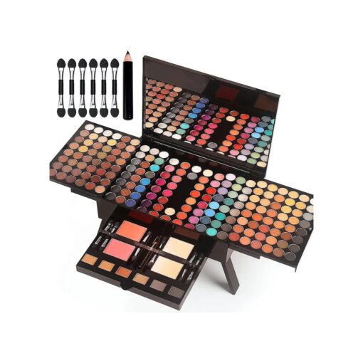 Women Makeup Sets Full Kits - 190 Colors Cosmetic Make Up Gifts Combination with Eyeshadow Facial Blusher Eyebrow Powder Face Concealer Powder Eyeliner Pencil with Full Size Mirror Makeup Palette Kit