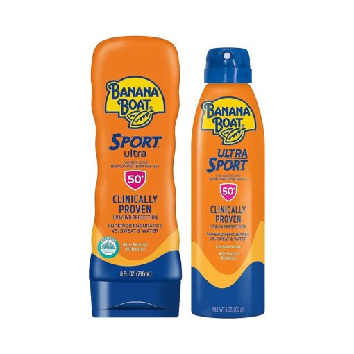 Sport Ultra, Broad Spectrum SPF 50 Sunscreen Lotion + Spray Twin Pack, 8oz, Sunscreen Lotion and 6oz, Sunscreen Spray, 2 Count ( Pack of 1 )