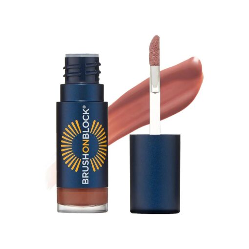 Brush On Block Sun Shine Protective Lip Oil SPF 30, Mineral Protection from UVA/UVB & Blue Light, Hydrating, Cruelty-Free, Gluten-Free, & Vegan, Fig