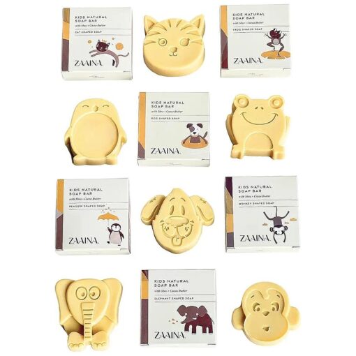 ZAAINA Natural Kids Soap, Fun Bath Time for Children, Gift Ideas for Kids, Unique Cute Animal Shape Soaps for Boys, Girls, and Teen, Handmade Kids Soap in the USA