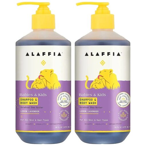 Babies and Kids Bubble Bath, Gentle Bath Essentials for Delicate Skin, Plant Based Formula, Paraben & Sulfate Free, Vegan, Long-Lasting Bubbles, Lemon Lavender, 2 Pack - 16 Fl Oz Ea