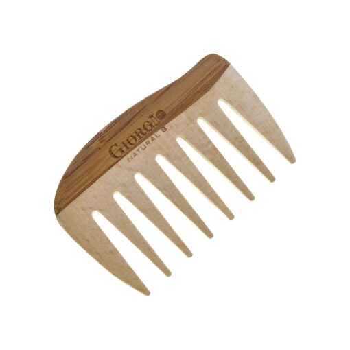 Giorgio GIONAT8 Small Natural Wooden Comb Hair Detangler Wide Tooth Comb for Curly Hair, Bamboo and Beechwood Hair Combs for Thick Hair - Organic Wooden Hair Comb Perfect for Use with Long Thick Hair