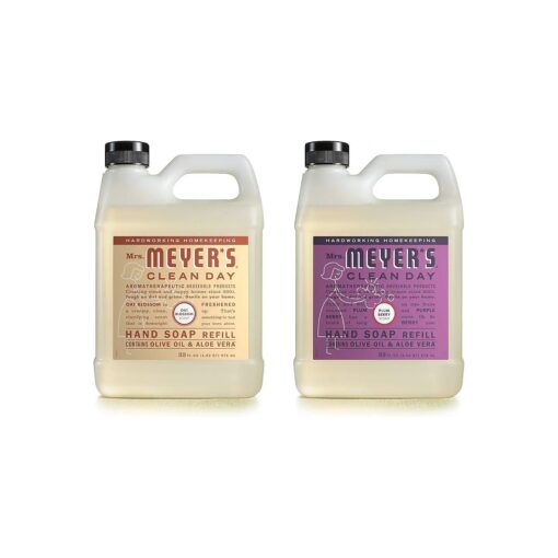 MRS. MEYER 'S CLEAN DAY Liquid Hand Soap Refill Scent Variety Pack ( Oat Blossom + Plum Berry )