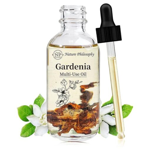 Gardenia Multi-Use Oil for Face, Body and Hair - Organic Plant Fragrant Essential Oil for Dry Skin, Scalp and Nails - 2 Fl Oz