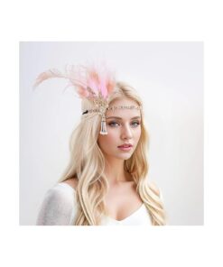 1920s Flapper Feather Headband Roaring 20s Gatsby Headpiece Women 's 1920s Headband Flapper Feather Headpiece