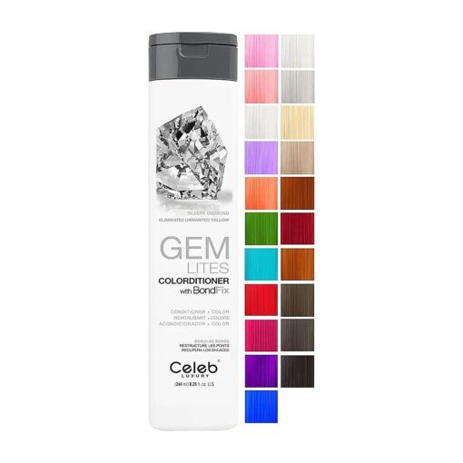 Celeb Luxury Gem Lites Colorditioner, Semi-Permanent Professional Hair Color Depositing Conditioner, Silvery Diamond, 8.25 Fl Oz ( Pack of 1 )