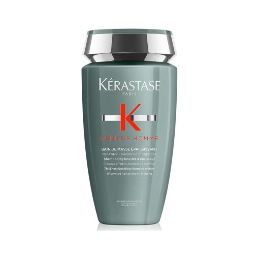 KERASTASE Genesis Homme Bain De Masse Shampoo For Men | Thickening & Strengthening Shampoo | Cleanses Hair & Scalp | For Weakened Hair| 8.5 Fl Oz