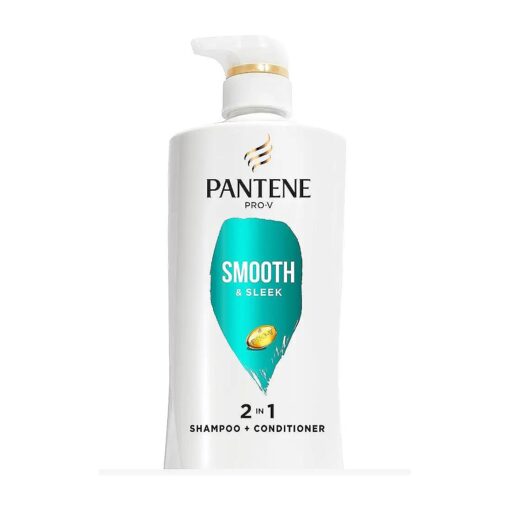 Pantene Pro-V Smooth & Sleek 2 in 1 Shampoo & Conditioner,17.9 fl oz Pump Bottle