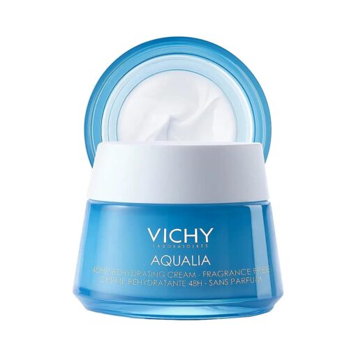 Vichy Aqualia Thermal 48HR Rehydrating Fragrance Free Face Cream, Hyaluronic Acid Moisturizer for Dry Skin, Moisturizing Face Lotion, Fragrance Free, 1.69 fl, oz .